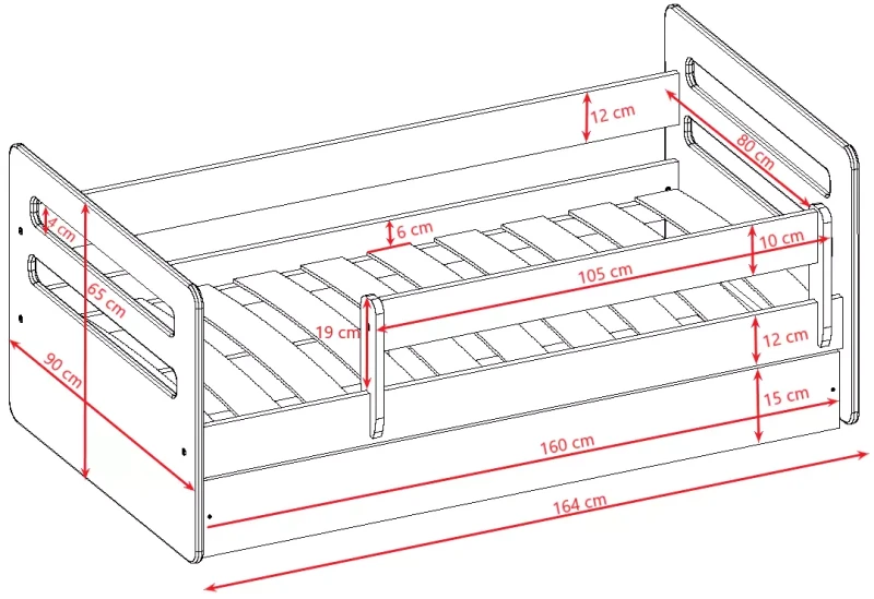 Zestaw mebli dziecięcych z łóżkiem 160x80 TOMI