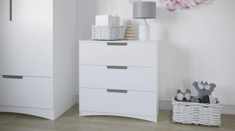 Komoda biała CLASSIC 3 szuflady