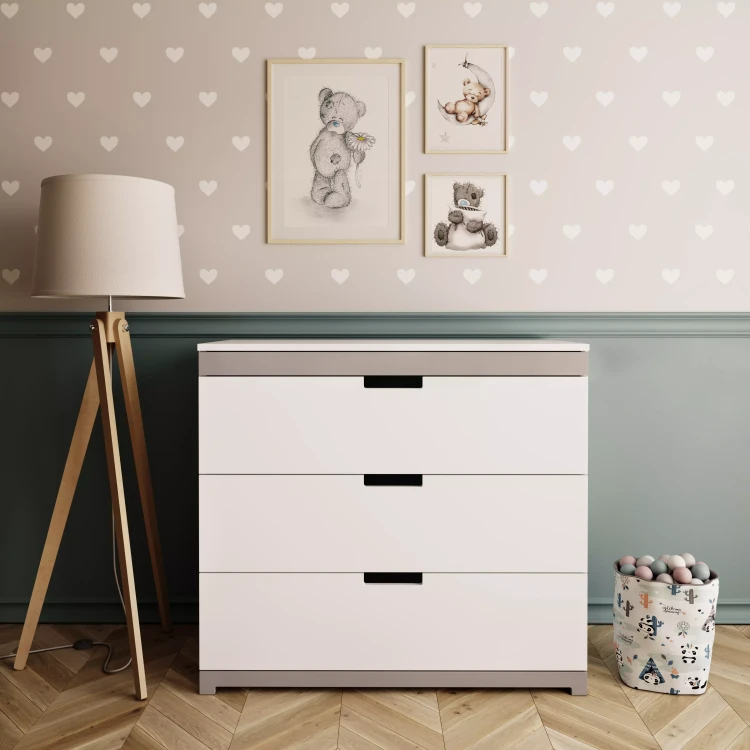 Komoda biała TOMI 3 szuflady