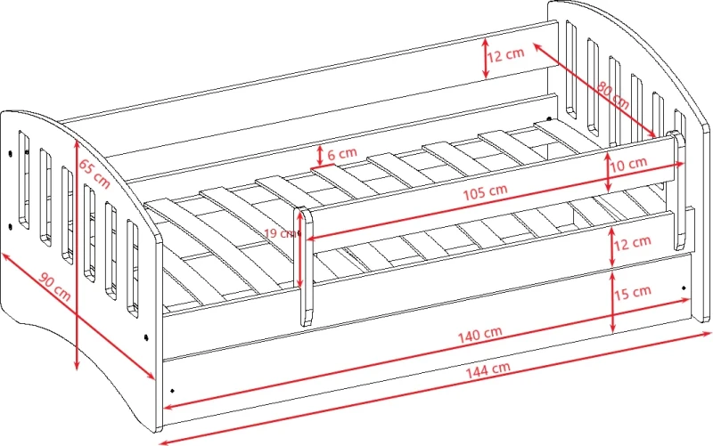 Łóżeczko dziecięce 140x80 CLASSIC 1