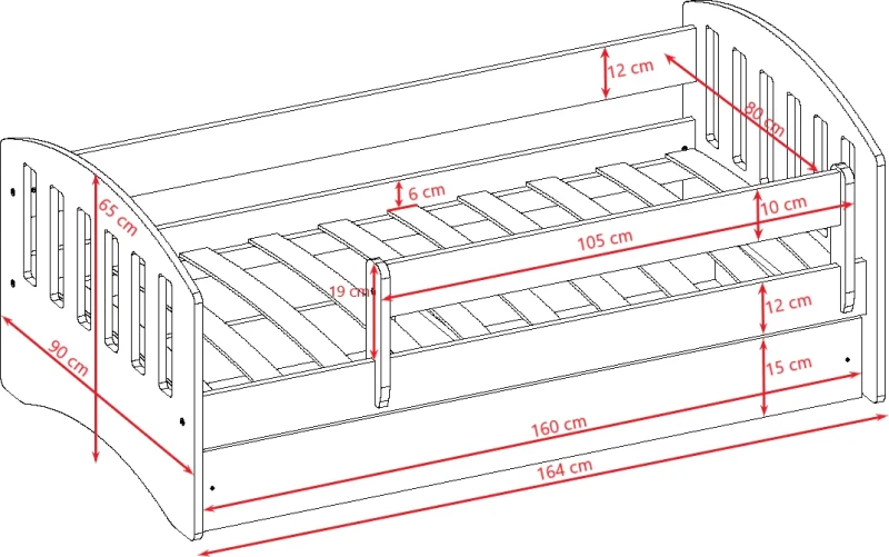 Łóżeczko dziecięce 160x80 CLASSIC 2