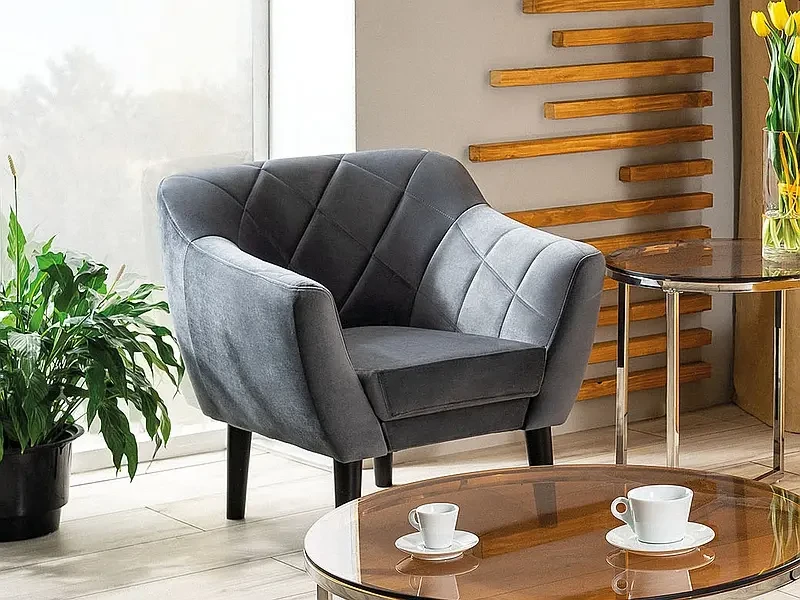 Fotel tapicerowany Karo 1 Velvet wenge