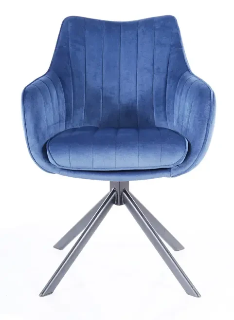 Krzesło tapicerowane Azalia Velvet granatowy Bluvel 86