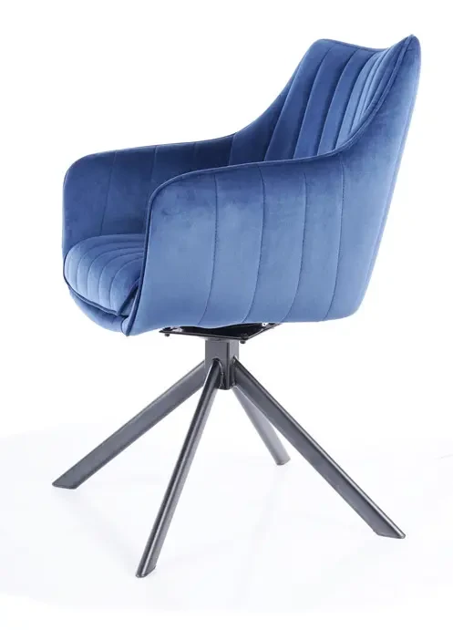 Krzesło tapicerowane Azalia Velvet granatowy Bluvel 86