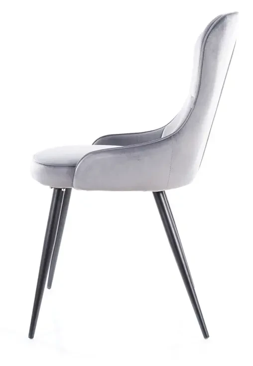 Krzesło tapicerowane Lotus Velvet szary Bluvel 14