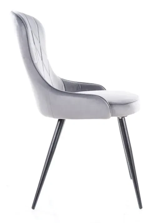 Krzesło tapicerowane Lotus Velvet szary Bluvel 14