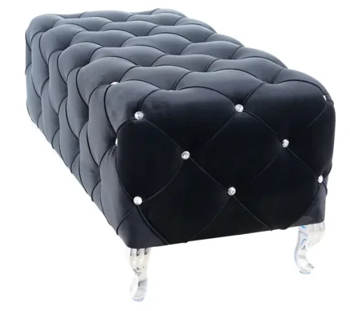 Pufa tapicerowana Hestia Velvet czarny Bluvel 19