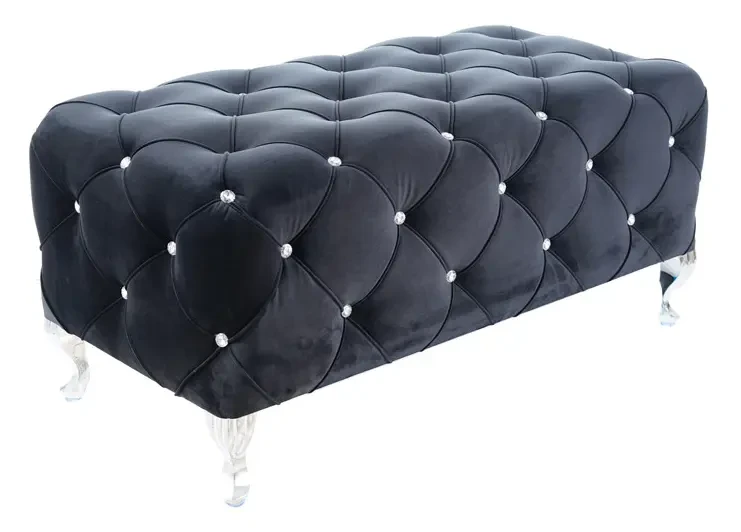 Pufa tapicerowana Hestia Velvet czarny Bluvel 19