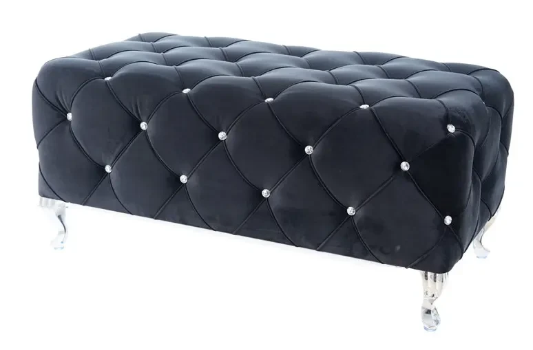 Pufa tapicerowana Hestia Velvet czarny Bluvel 19