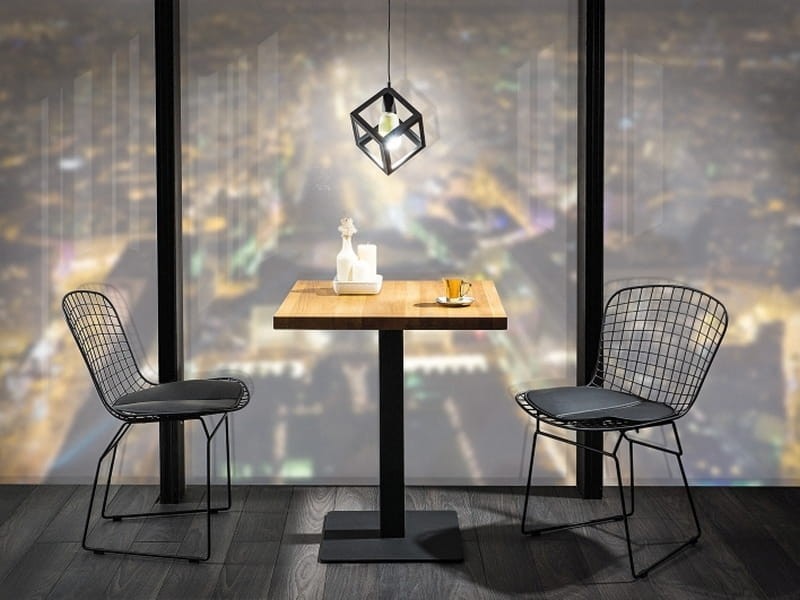 Stół Puro 80x80 cm okleina naturalna dąb/czarny