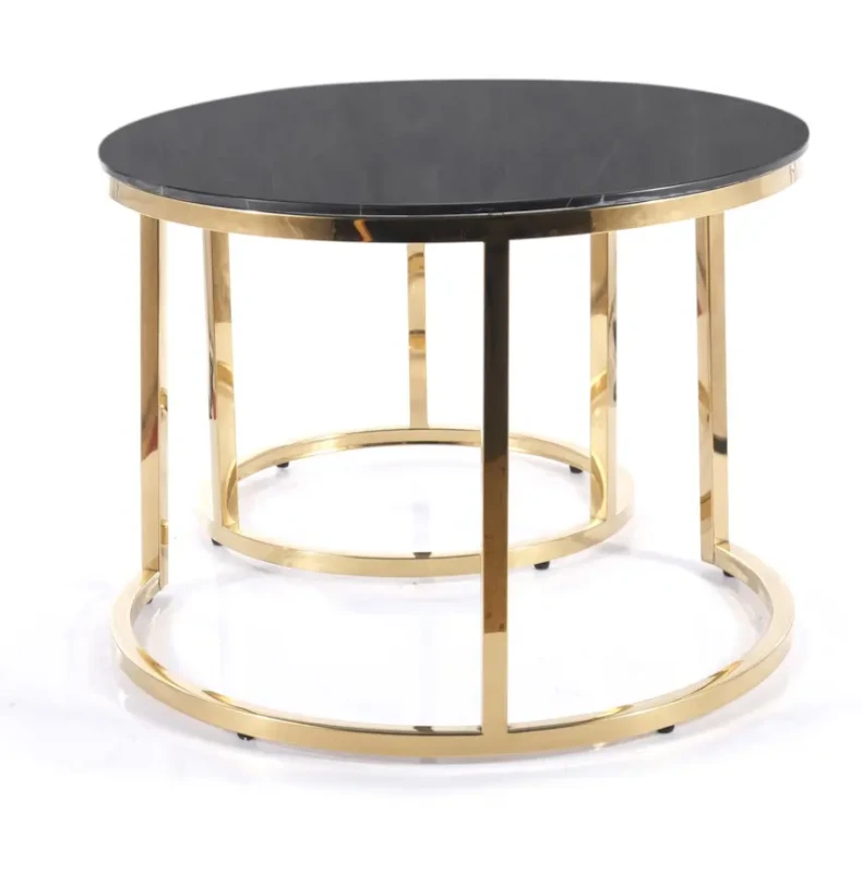 Zestaw stolików Muse II czarny efekt marmuru/złoty