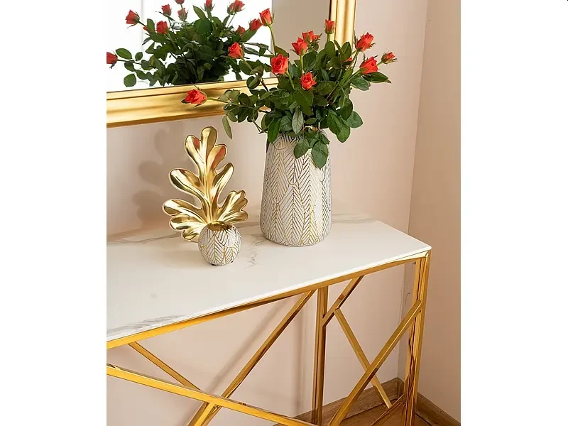 Stolik Escada B II 55x55 cm czarny efekt marmuru/złoty