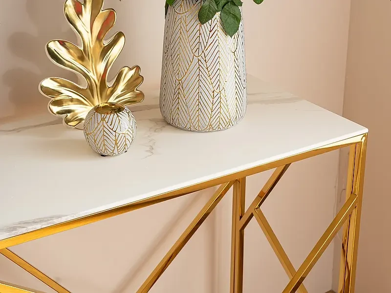 Stolik Escada B II 55x55 cm czarny efekt marmuru/złoty