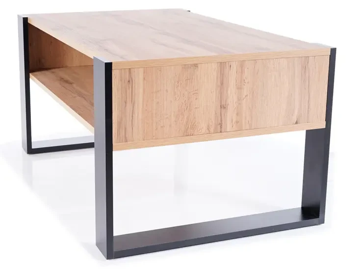 Ława Gema 64x100 cm dąb wotan/czarny