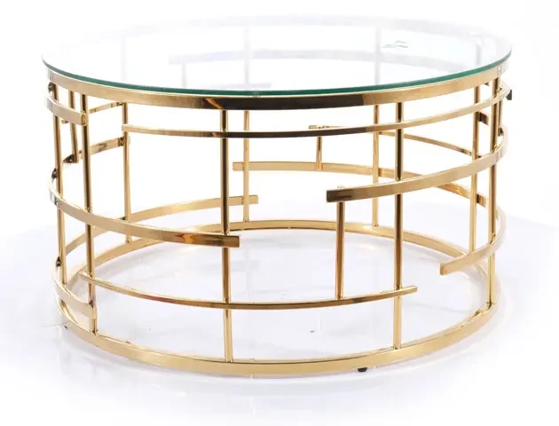 Stolik Livia transparentny/złoty 80 cm