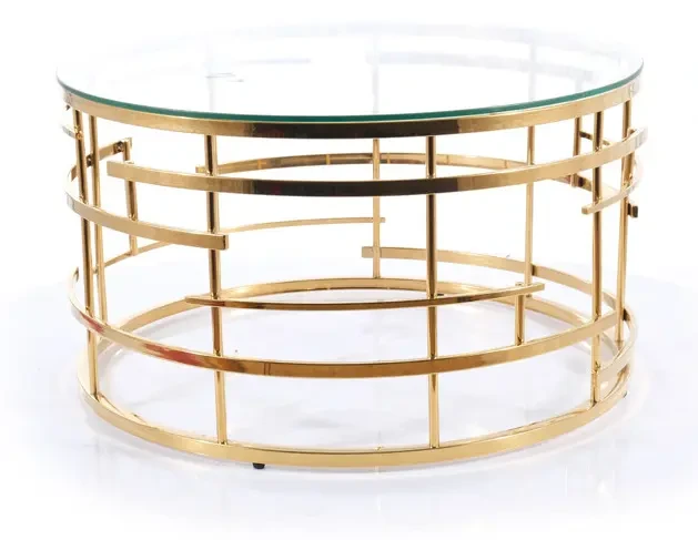 Stolik Livia transparentny/złoty 80 cm