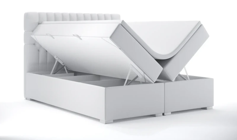 Łóżko kontynentalne Dalia z pojemnikiem dwuosobowe tapicerowane