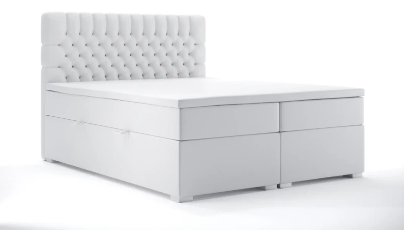 Łóżko kontynentalne Dalia z pojemnikiem dwuosobowe tapicerowane