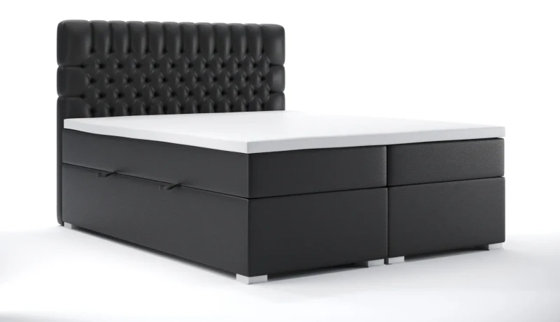 Łóżko kontynentalne Dalia z pojemnikiem dwuosobowe tapicerowane