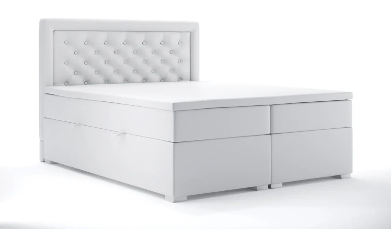 Łóżko kontynentalne Glamour z pojemnikiem dwuosobowe tapicerowane