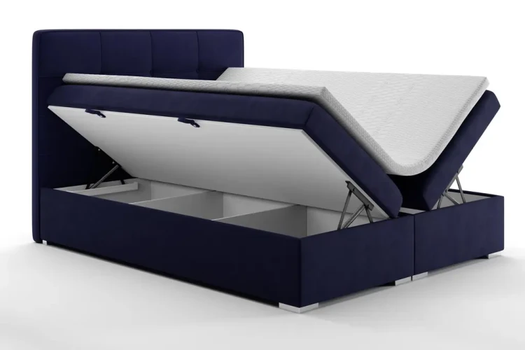 Łóżko kontynentalne Loft z pojemnikiem dwuosobowe tapicerowane