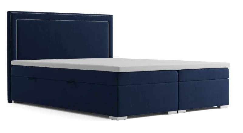 Łóżko kontynentalne Quarto z pojemnikiem dwuosobowe tapicerowane