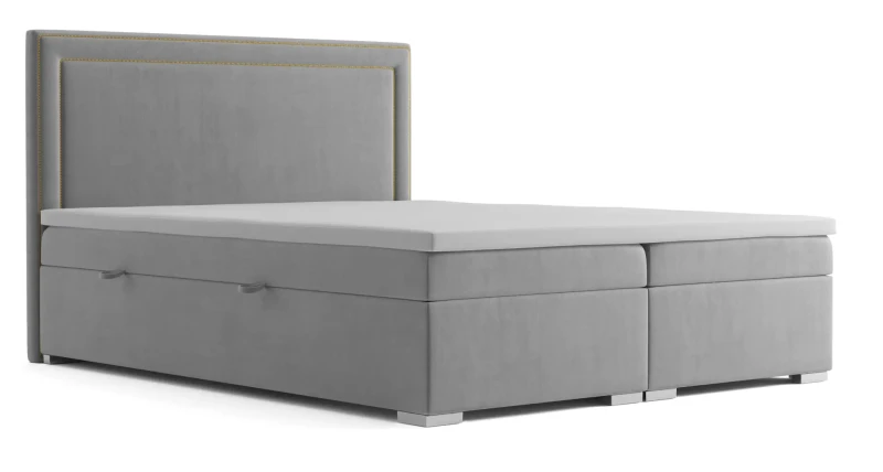 Łóżko kontynentalne Quarto z pojemnikiem dwuosobowe tapicerowane