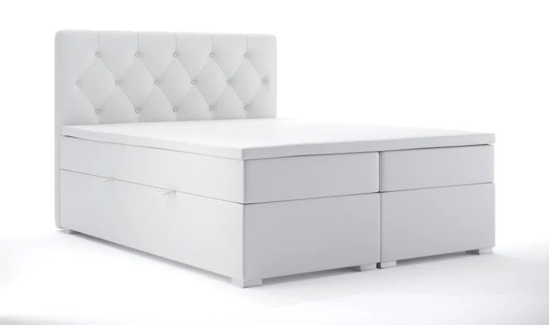 Łóżko kontynentalne Roma z pojemnikiem dwuosobowe tapicerowane