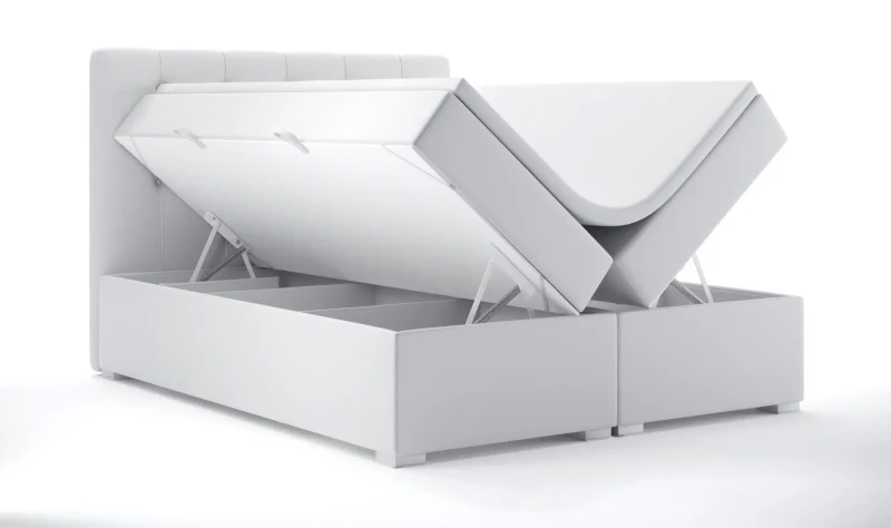 Łóżko kontynentalne Roma z pojemnikiem dwuosobowe tapicerowane