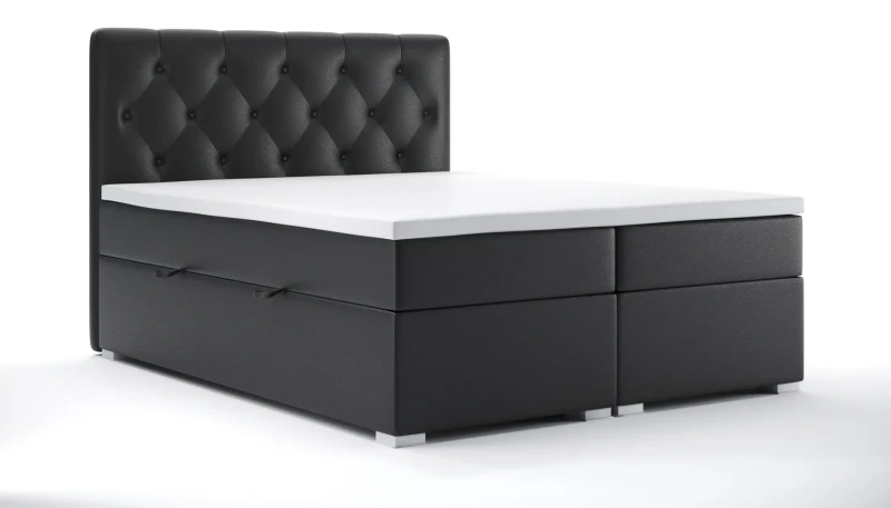 Łóżko kontynentalne Roma z pojemnikiem dwuosobowe tapicerowane