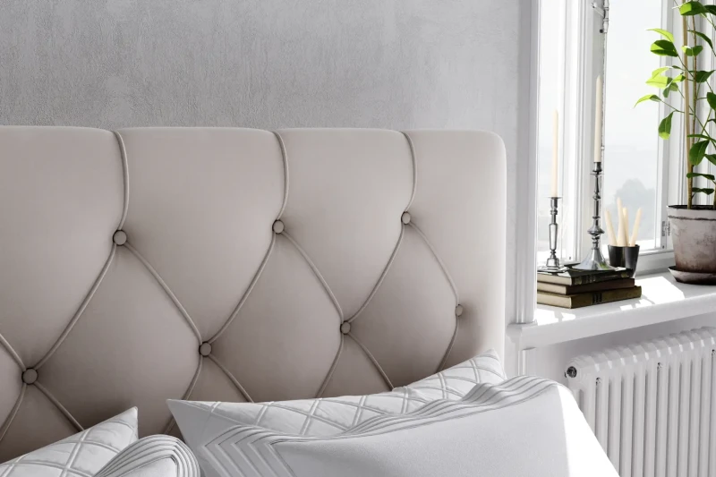 Łóżko kontynentalne Roma z pojemnikiem dwuosobowe tapicerowane