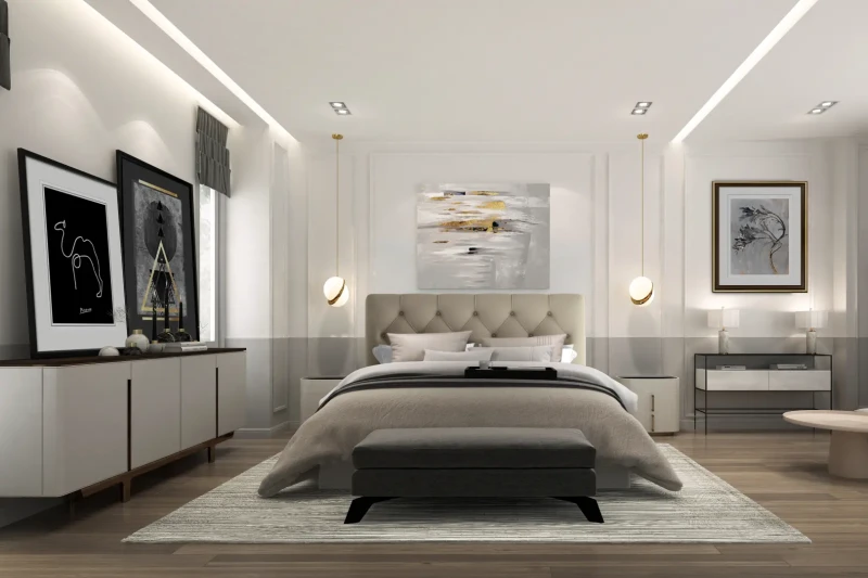 Łóżko kontynentalne Roma z pojemnikiem dwuosobowe tapicerowane