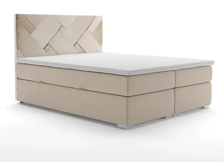 Łóżko kontynentalne Belize tapicerowane