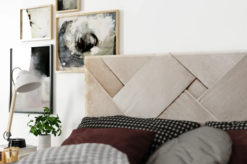 Łóżko kontynentalne Belize z pojemnikami dwuosobowe tapicerowane