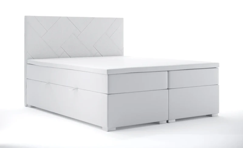 Łóżko kontynentalne Belize z pojemnikami dwuosobowe tapicerowane