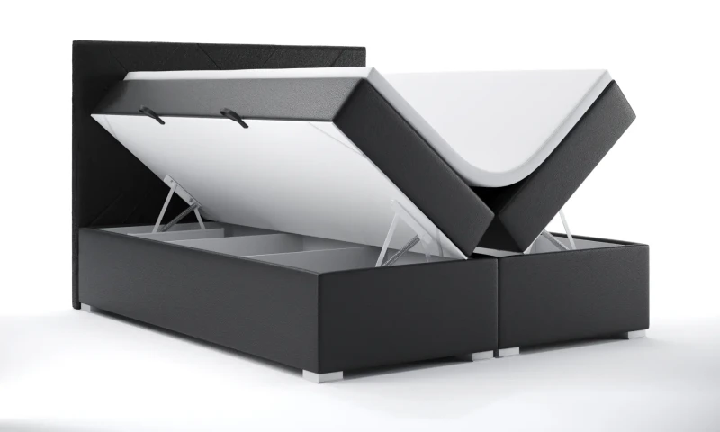 Łóżko kontynentalne Belize z pojemnikami dwuosobowe tapicerowane