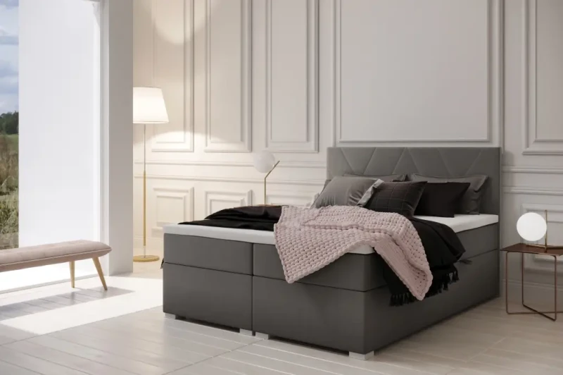 Łóżko kontynentalne Lara tapicerowane