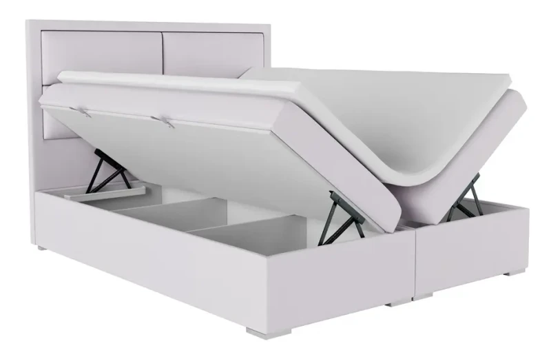 Łóżko kontynentalne Merida z pojemnikami dwuosobowe tapicerowane