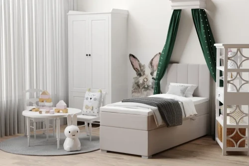 Łóżko kontynentalne do pokoju młodzieżowego Puro z pojemnikiem 90x200 jednoosobowe tapicerowane