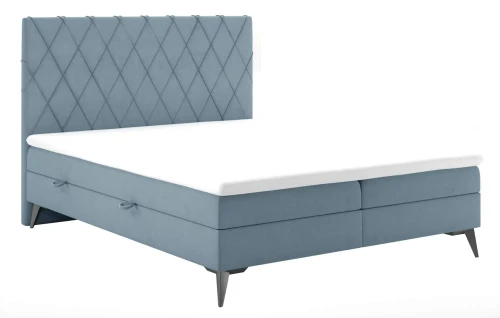 Łóżko kontynentalne Milo z pojemnikami 160x200 dwuosobowe tapicerowane