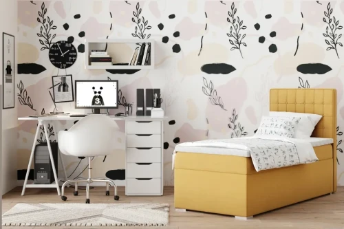 Łóżko kontynentalne do pokoju młodzieżowego Carlo z pojemnikiem 90x200 jednoosobowe tapicerowane