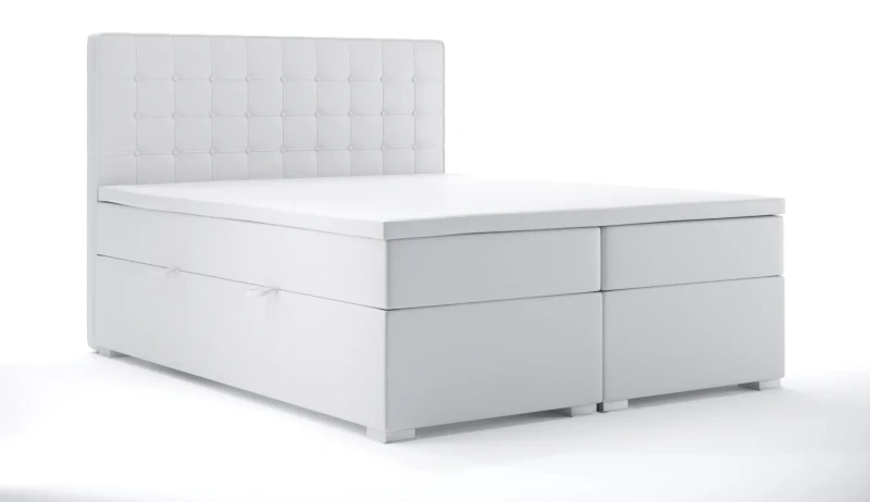 Łóżko kontynentalne Carlo z pojemnikami dwuosobowe tapicerowane