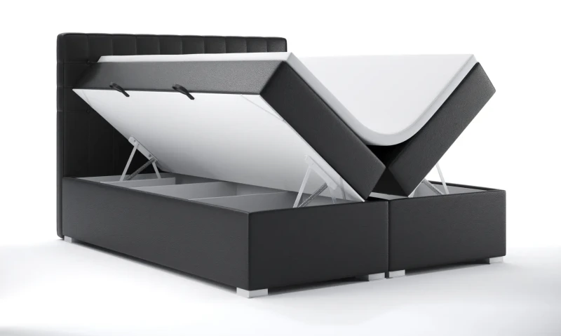 Łóżko kontynentalne Carlo z pojemnikami dwuosobowe tapicerowane