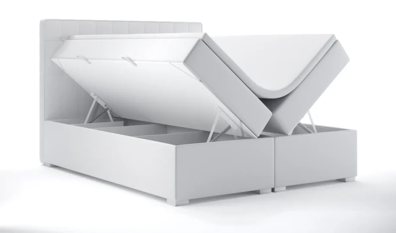 Łóżko kontynentalne Carlo z pojemnikami dwuosobowe tapicerowane