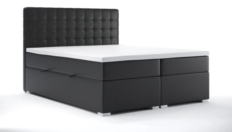 Łóżko kontynentalne Carlo z pojemnikami dwuosobowe tapicerowane