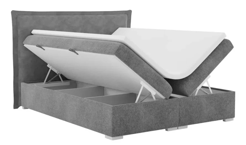 Łóżko kontynentalne Toress z pojemnikami dwuosobowe tapicerowane