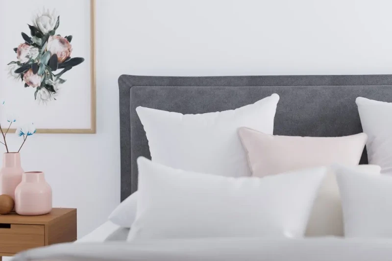 Łóżko kontynentalne Toress z pojemnikami dwuosobowe tapicerowane