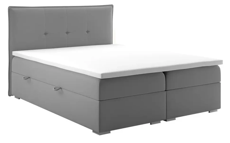 Łóżko kontynentalne Carre z pojemnikami dwuosobowe tapicerowane