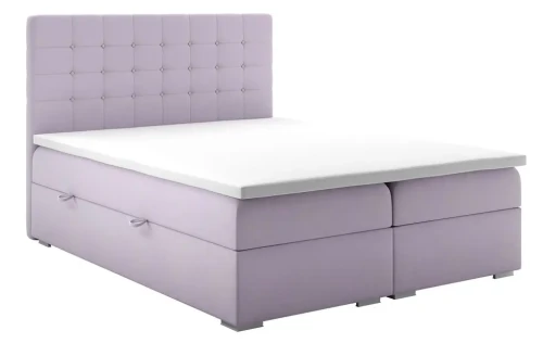 Łóżko kontynentalne Claudia z pojemnikami 140x200 dwuosobowe tapicerowane