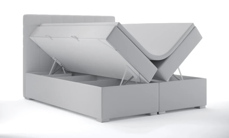 Łóżko kontynentalne Claudia z pojemnikami dwuosobowe tapicerowane